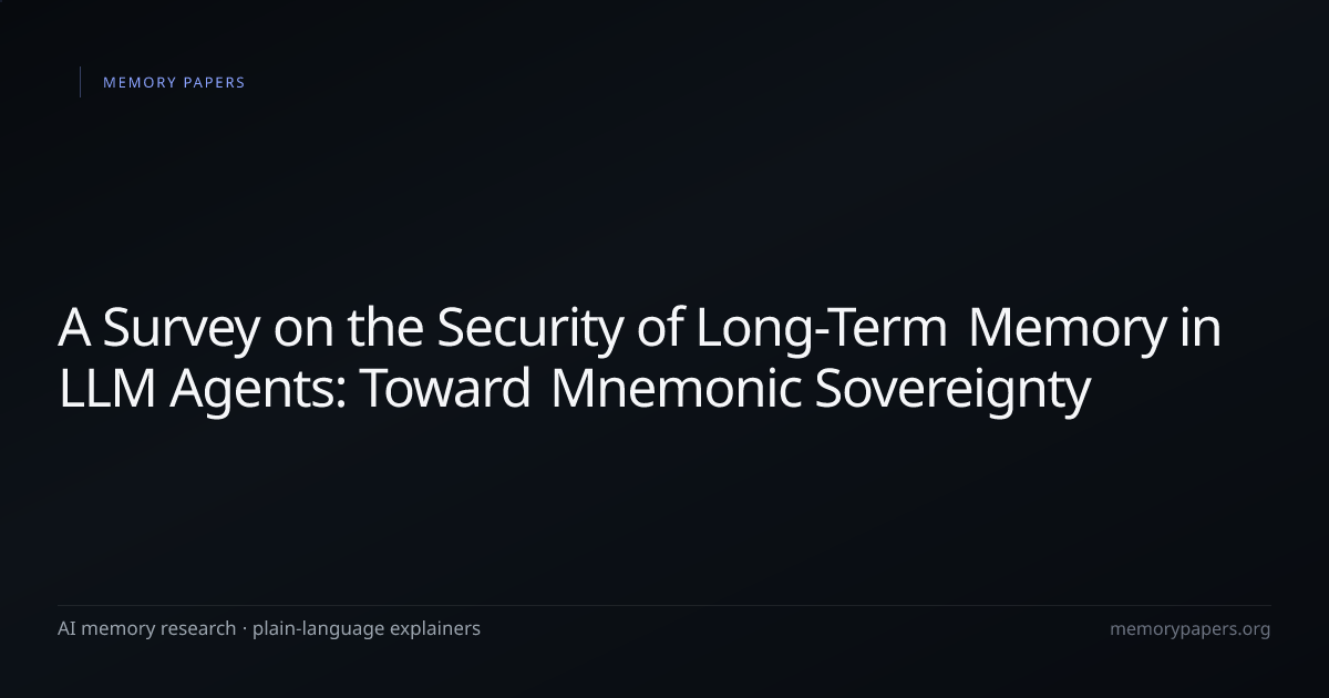 A Survey on the Security of Long-Term Memory in LLM Agents: Toward ...