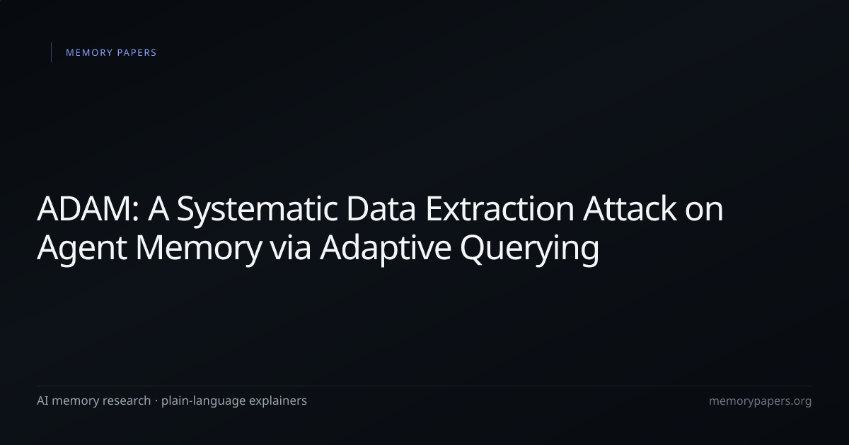 ADAM: A Systematic Data Extraction Attack on Agent Memory via Adaptive ...