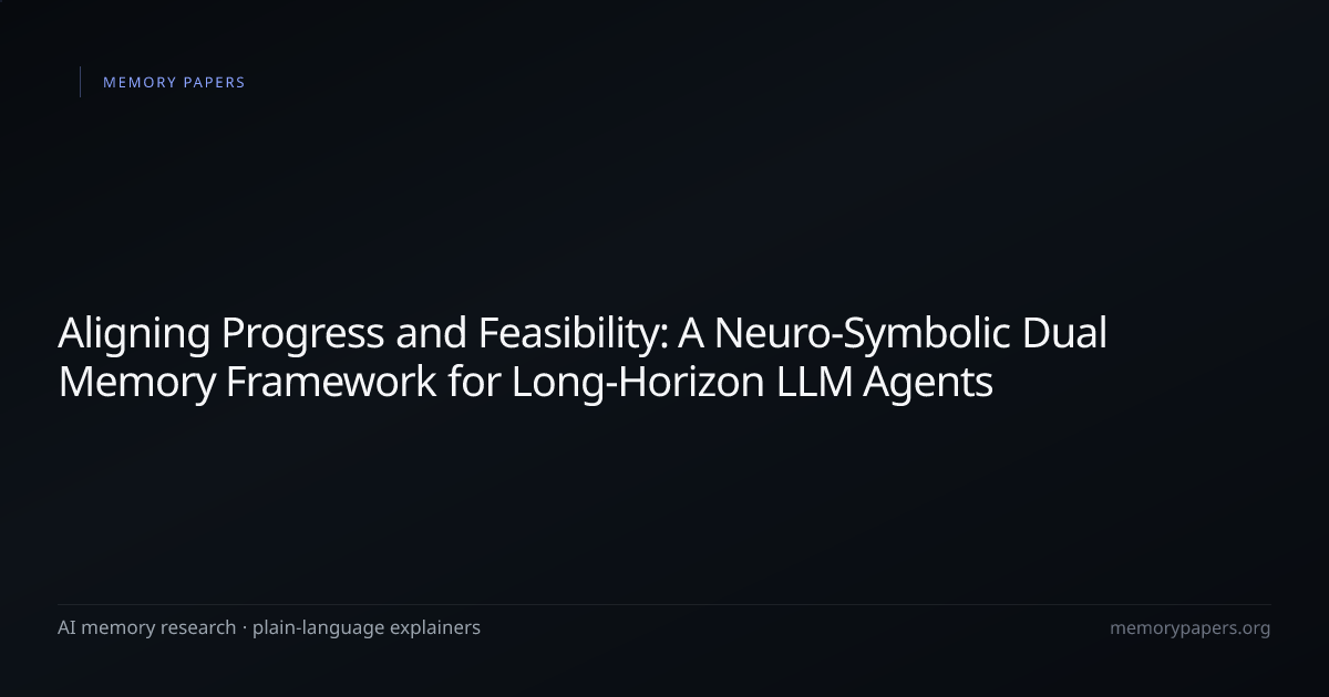 Aligning Progress and Feasibility: A Neuro-Symbolic Dual Memory ...