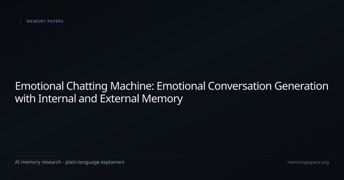 Emotional Chatting Machine: Emotional Conversation Generation with ...