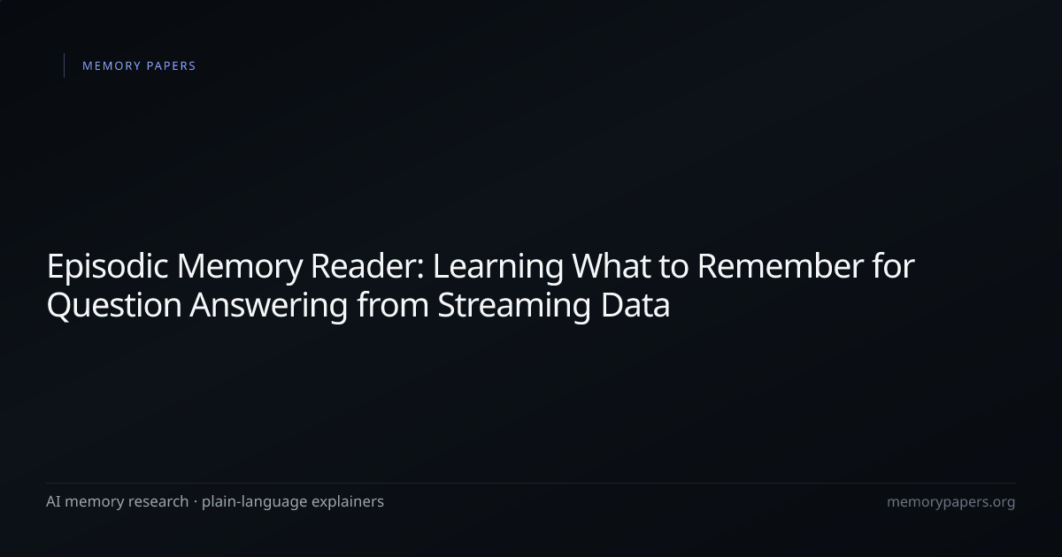 Episodic Memory Reader: Learning What to Remember for Question ...