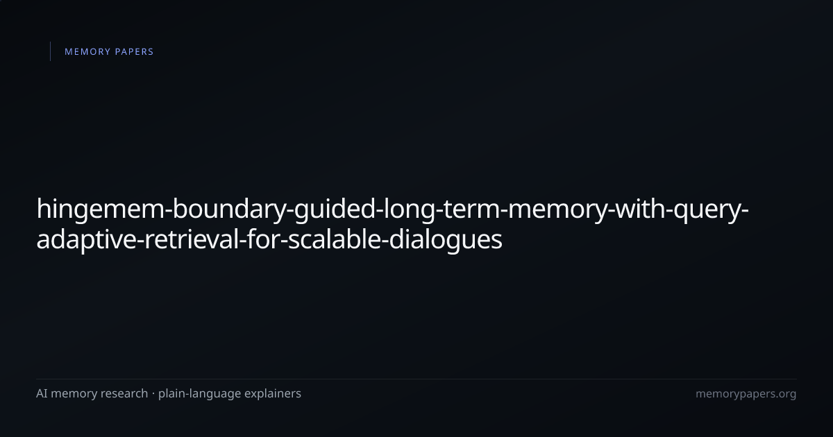HingeMem: Boundary Guided Long-Term Memory with Query Adaptive ...