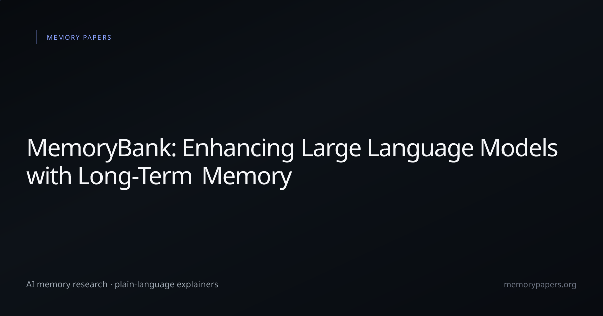 MemoryBank: Enhancing Large Language Models with Long-Term Memory — AI ...