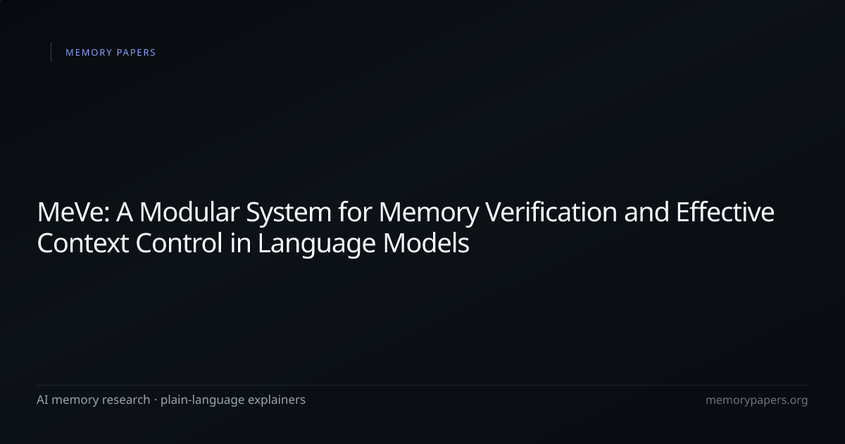 MeVe: A Modular System for Memory Verification and Effective Context ...