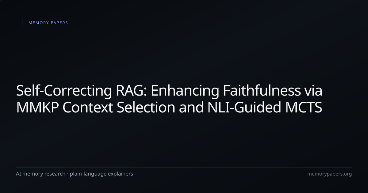 Self-Correcting RAG: Enhancing Faithfulness via MMKP Context Selection ...