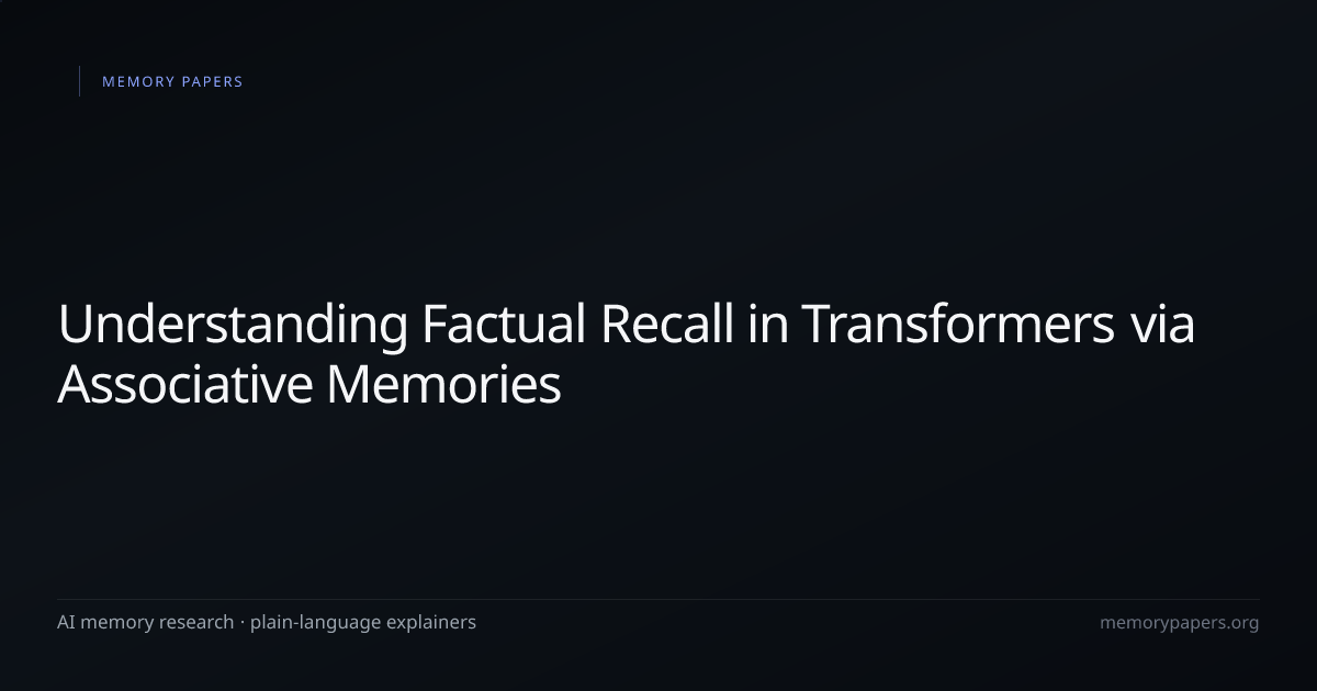 Understanding Factual Recall in Transformers via Associative Memories ...