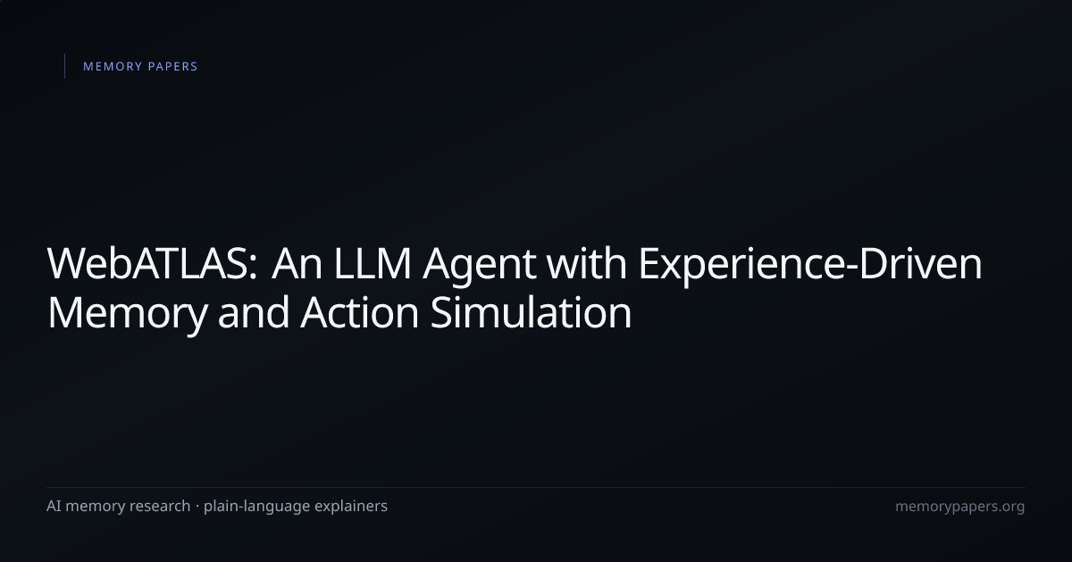 WebATLAS paper — An LLM Agent with Experience-Driven Memory and Action ...
