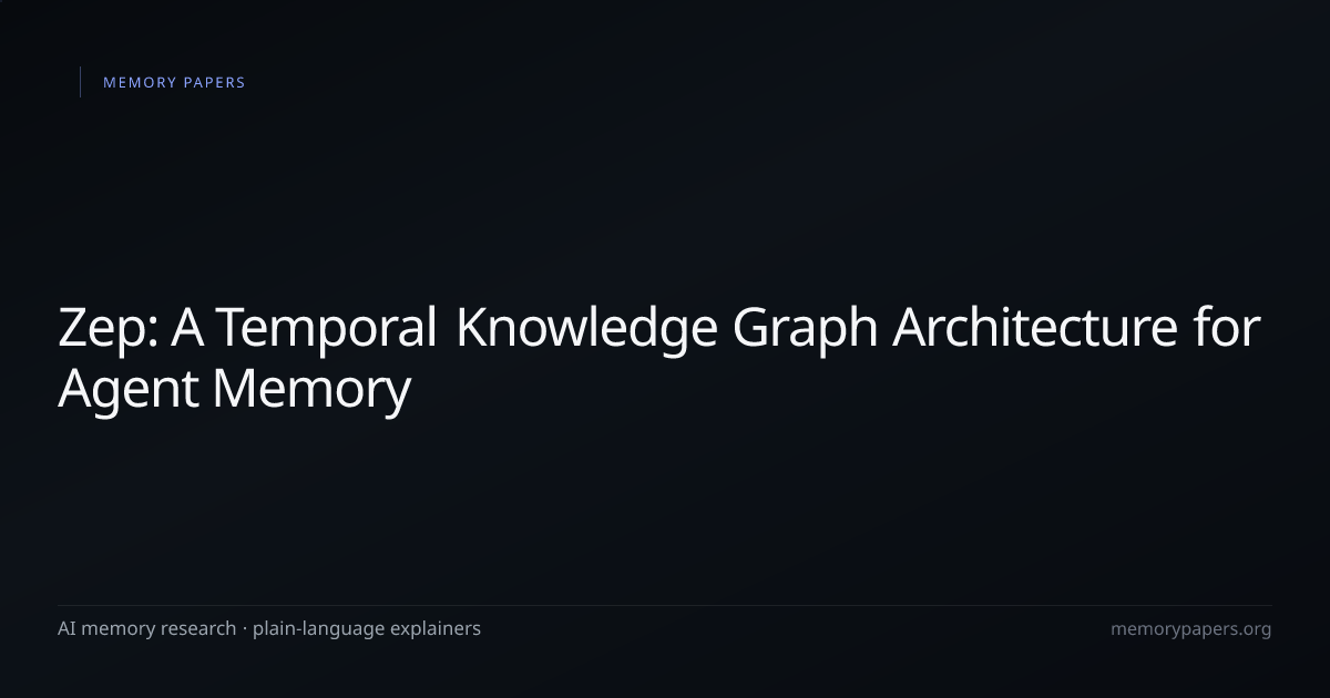 Zep: A Temporal Knowledge Graph Architecture for Agent Memory — AI ...